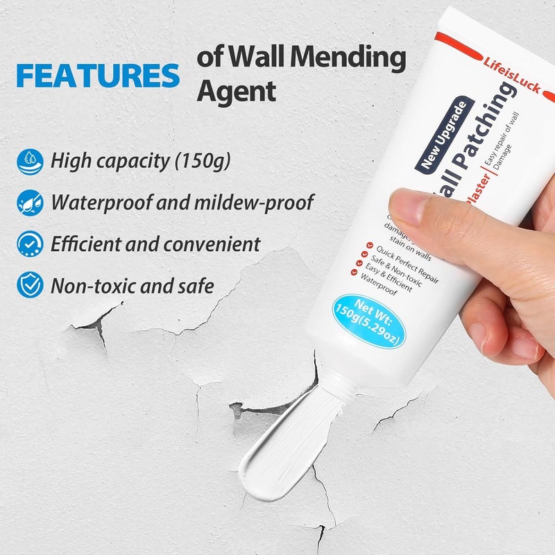 LifeisLuck Wall Mending Agent, Wall Spackle with Scraper, Wall Surface Hole Fill Quick and Easy Solution, White - Image 4